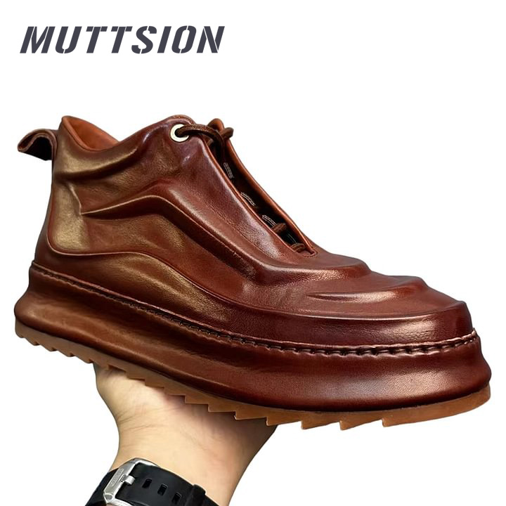 MUTTSION Handmade Retro Horsehide British Style Boots|Men's Short Top Boots MUTTSION.COM MUTTSION