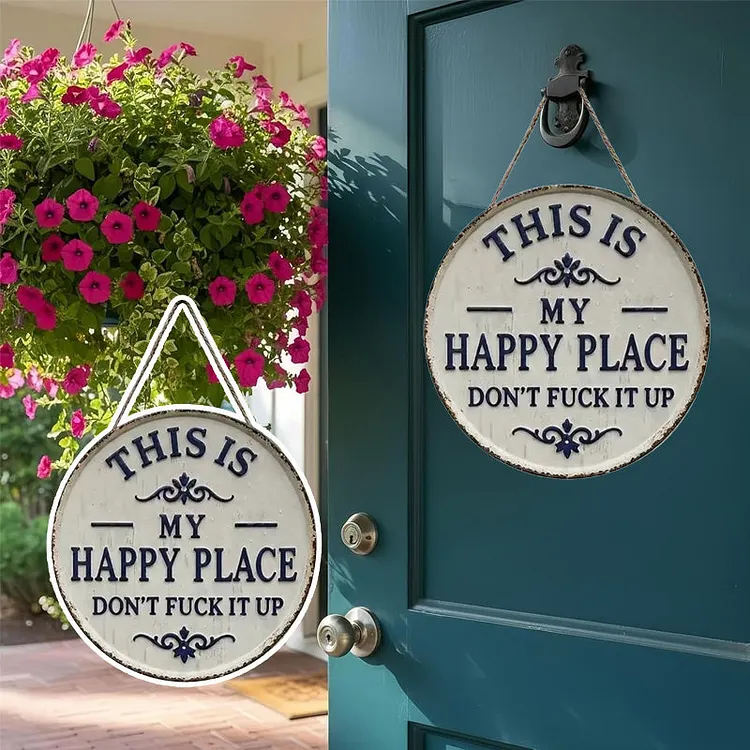 📢📢LAST DAY SALE 50% OFF✨Happy Place &ndash; Vintage Statement Metal Sign