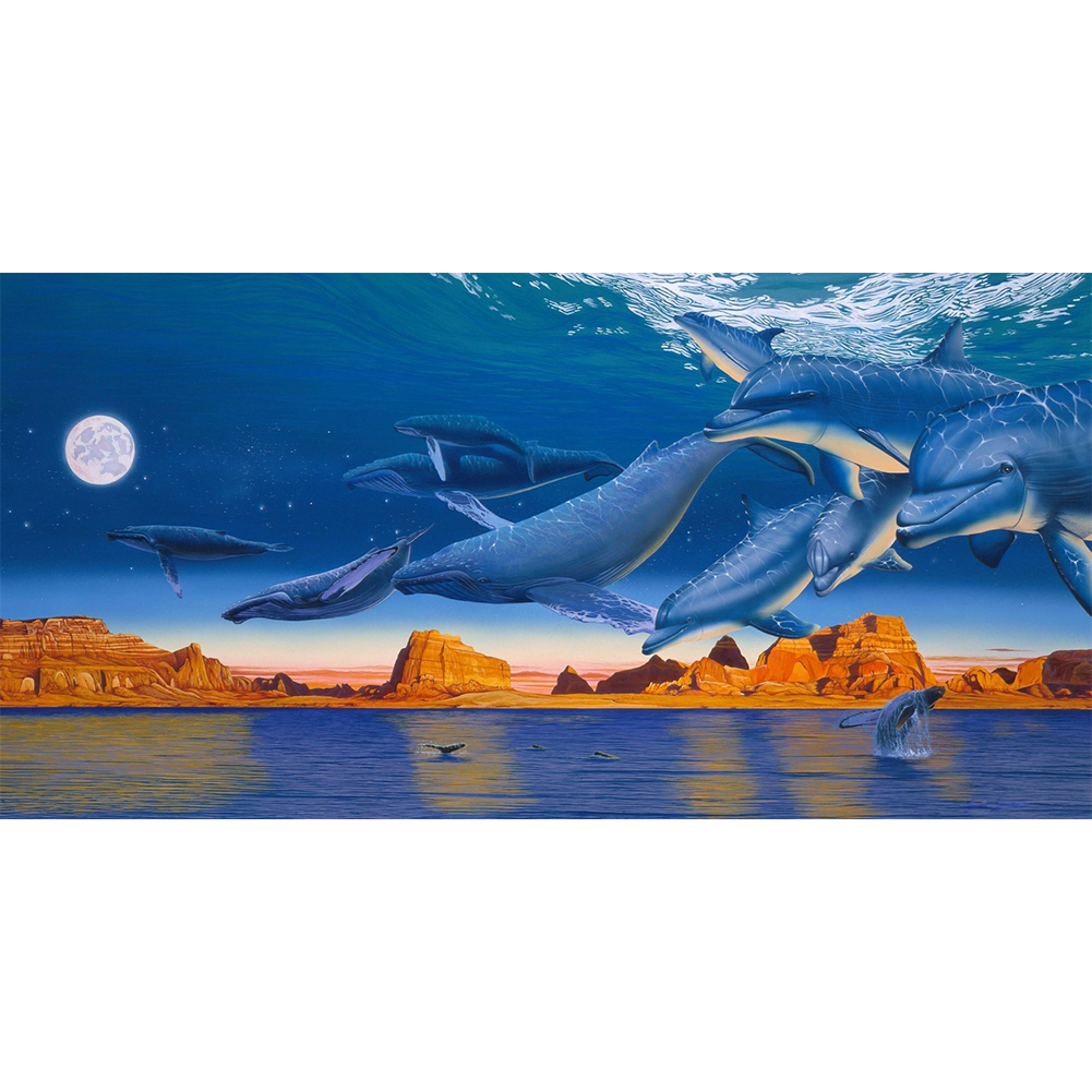 

Dolphin - Round Drill Diamond Painting - 80*40CM (Big Size), 501 Original