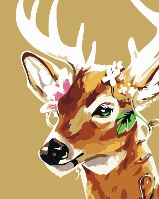 

Portrait of Sika Deer – Paint By Numbers - 40*50CM, 501 Original