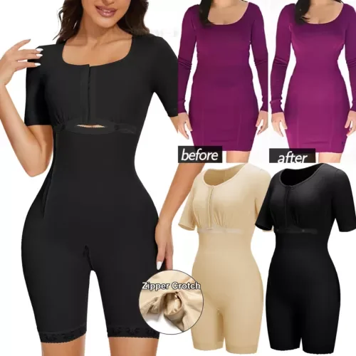 pornhint Pornhint Fajas Colombianas Reductoras Shapewear Bodysuit Full Body Shaper with Sleeves US New