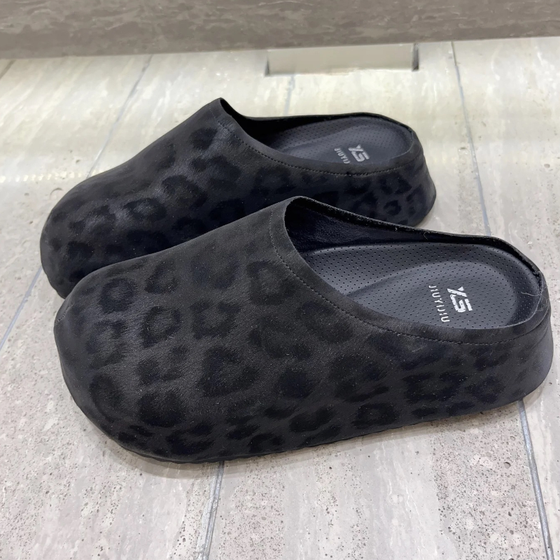 Platform Leopard Women Slippers Designer Flats Casual Mules Shoes 2025 New Brand Spring Home Comfort Walking Chaussures Femme