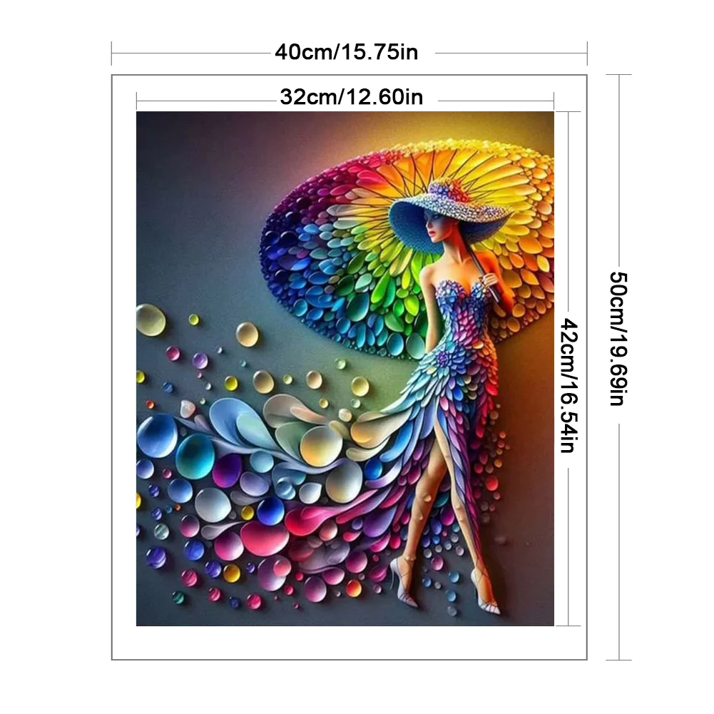 11CT Full Stamped Cross Stitch - Lady(Canvas|45*45CM)