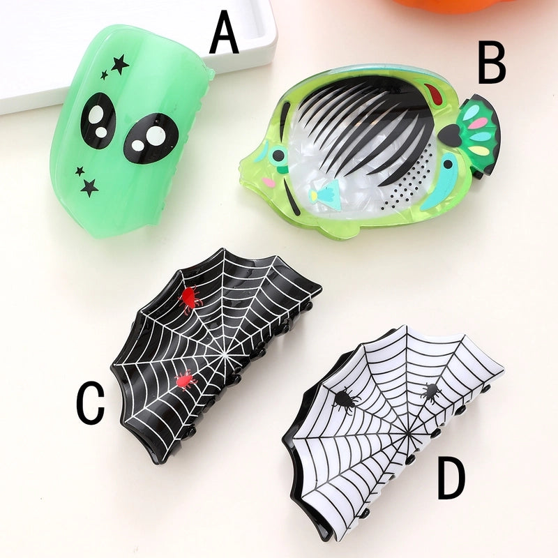 Halloween Minimalist Cool Style Women’s Spider Spider Web Acetic Acid Sheets Hair Claws