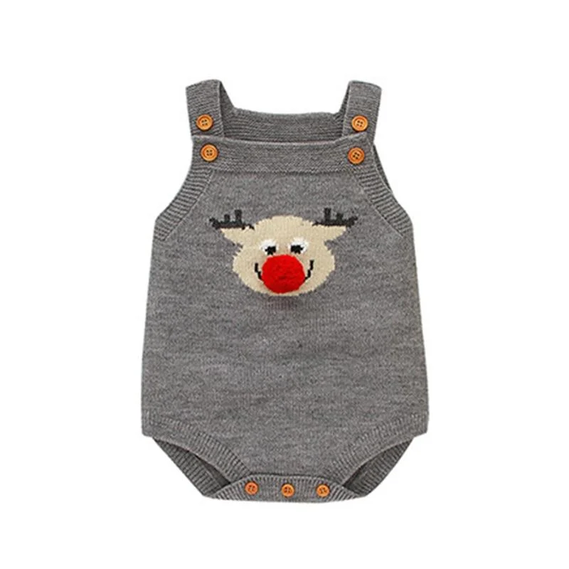 Autumn Winter Infant Baby Romper Newborn Baby Boy Girl Cute Lion Head Braces Clothes Rompers Baby Boys Girls Knitted Rompers