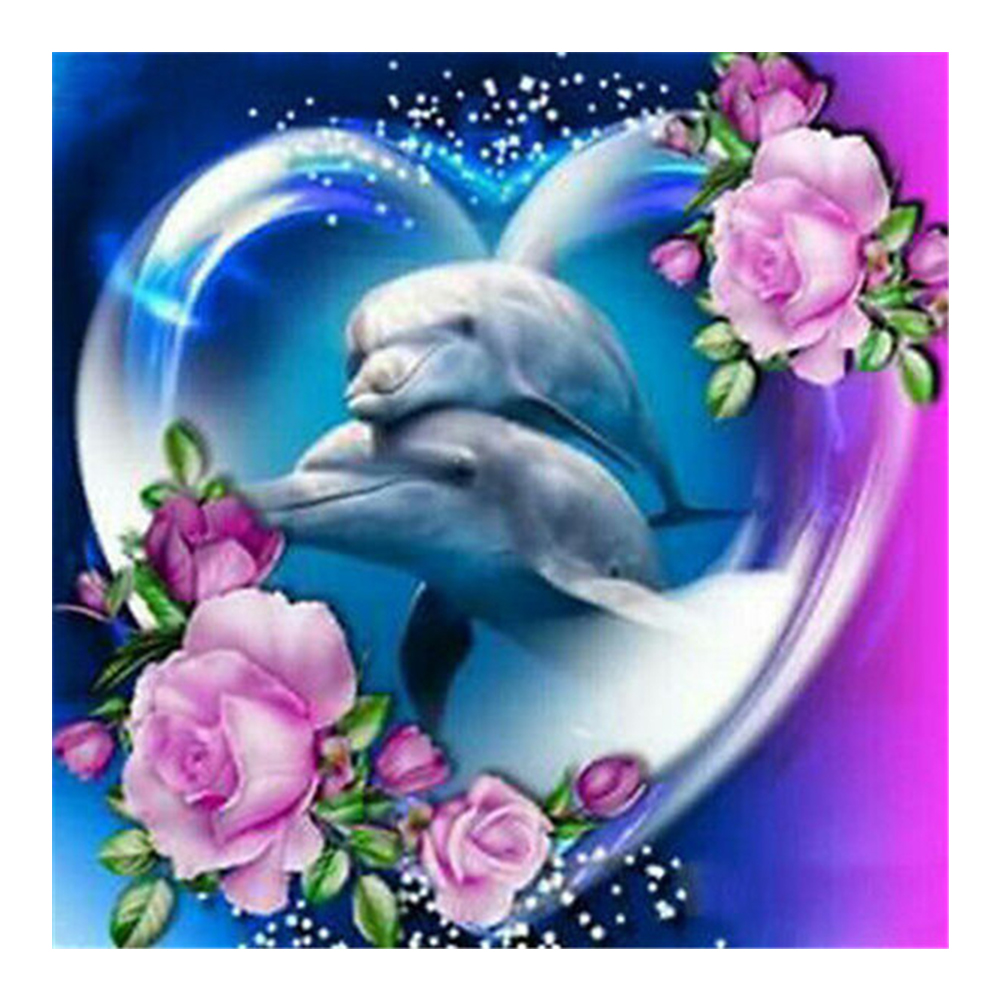 

40*40CM - Square Drill Diamond Painting - Dolphin, 501 Original