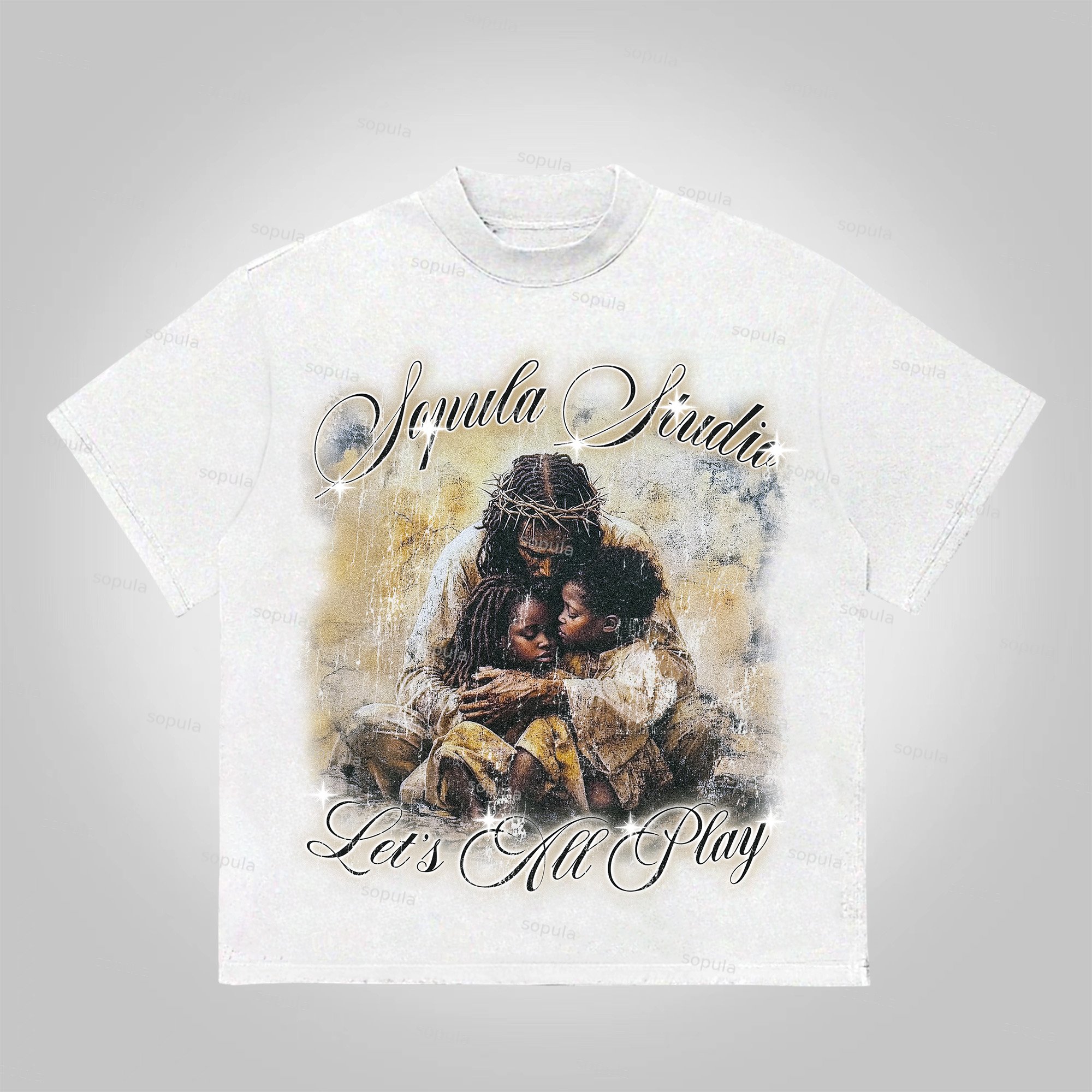 Sopula God Is Always There Retro Make Vintage Graphics Cotton T-Shirt
