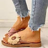 Fashion Women Summer Floral Design Flip Flop Flat Sandals