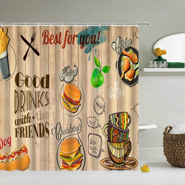 

Shower Curtain – American Food Burger-180*180cm, 501 Original