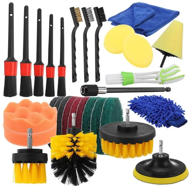 30PCS Cleaning Detailing Brush Set For Car Motorcycle Air Vents