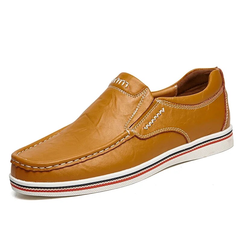 Men's Leather Casual Flats Driving Shoes Loafers | ARKGET