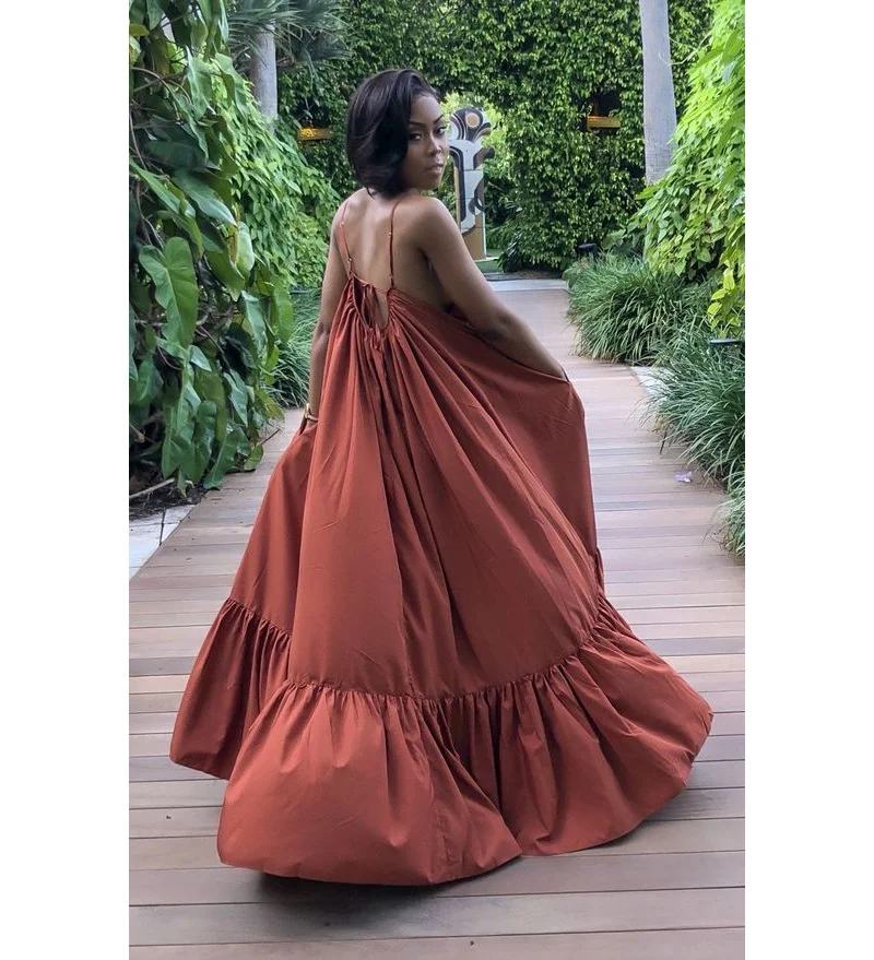 Uveng Uveng Pregnant Women's Beach Dress Sexy Slingless Long Dress Dress Woman