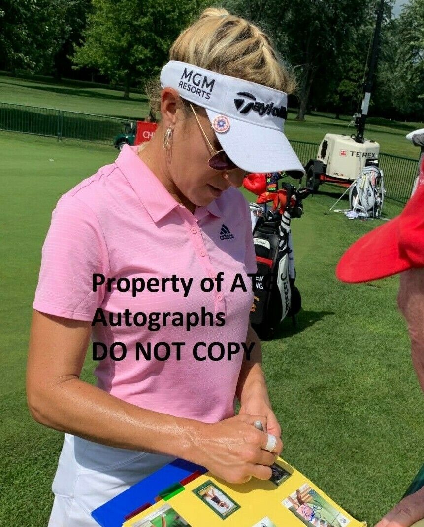 SEXY LPGA GOLFER NATALIE GULBIS HAND SIGNED 8x10 Photo Poster painting F w/COA PROOF SI SWIMSUIT