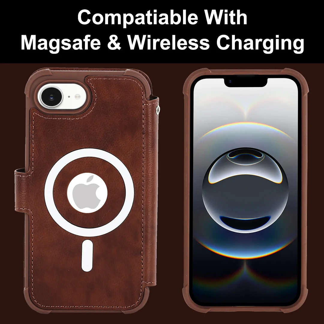 VANAVAGY Compatible for iPhone 16e Wallet Case for Magsafe Wireless Charging