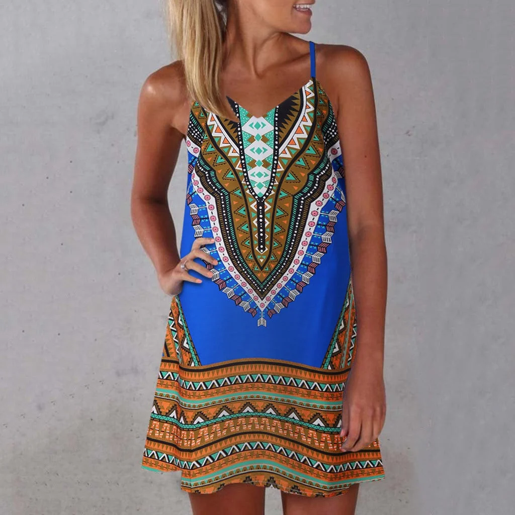 Women's Summer Ethnic Style Suspender Dress