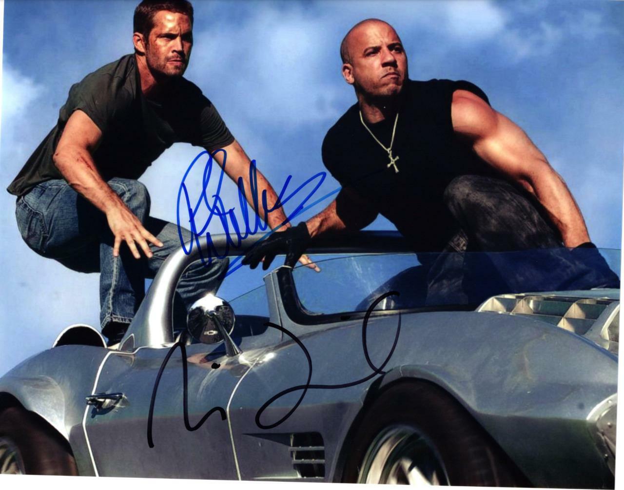 Vin Diesel Paul Walker signed 11x14 Photo Poster painting Picture autographed Pic includes COA