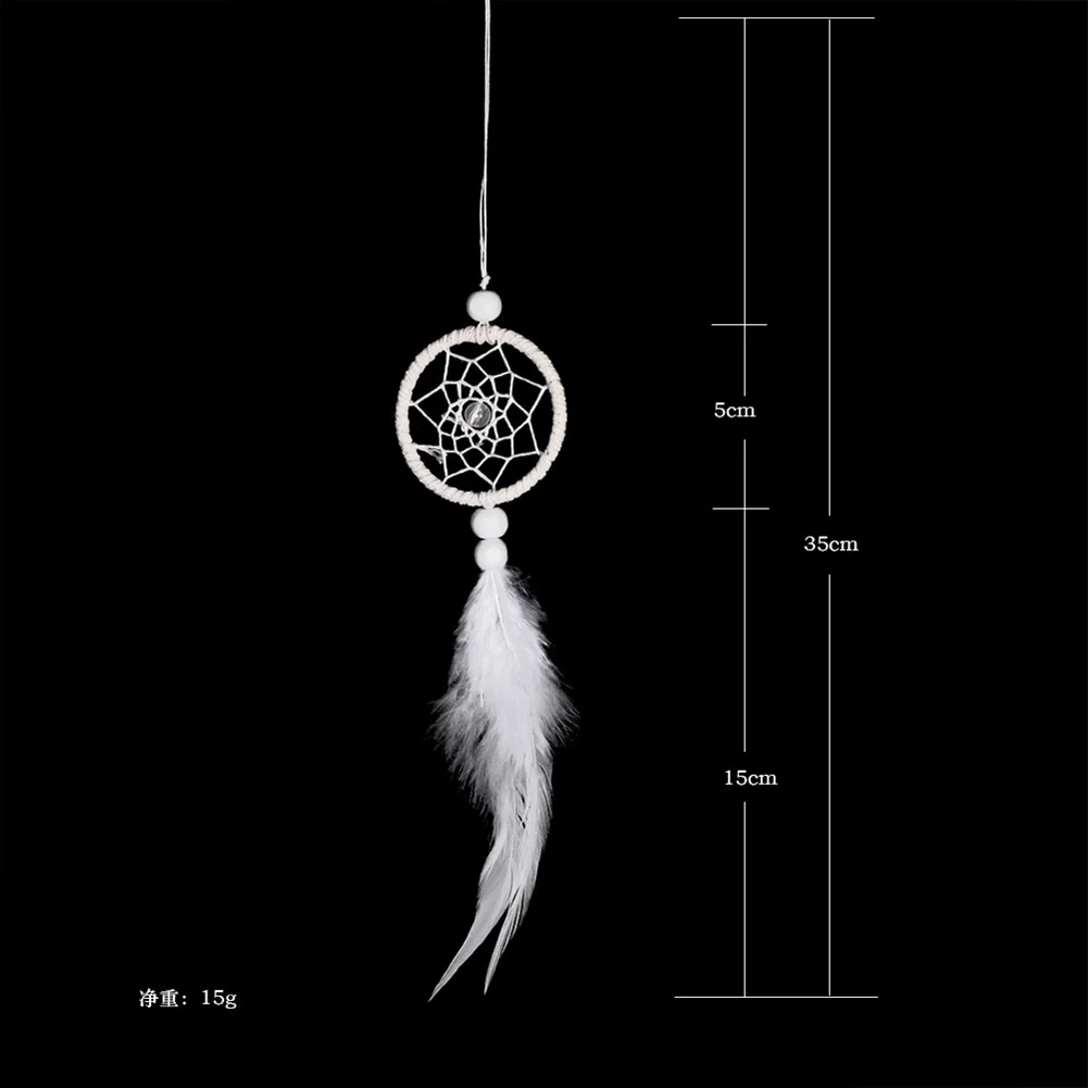 Dream Catcher Car Mini Pure White Feather Wind Chimes Wall Hanging Decor