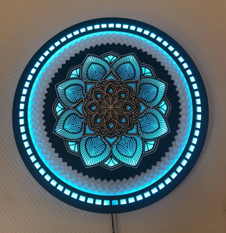 Mandala Flower Glowing LED Mandala-Rainbow