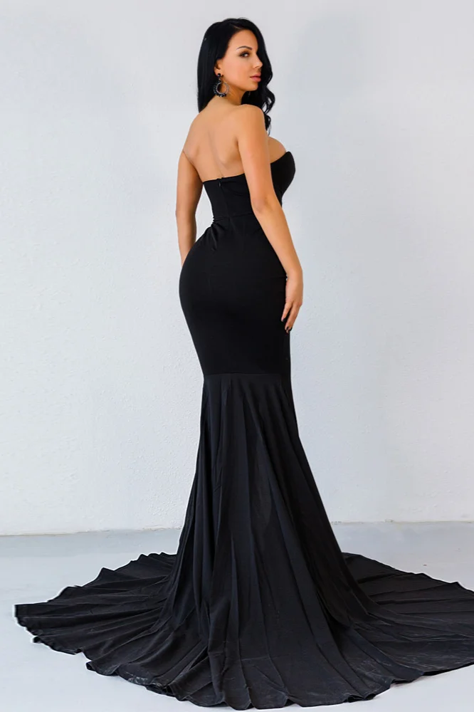 Sexy Sweetheart Mermaid Long Evening Prom Dress With Slit