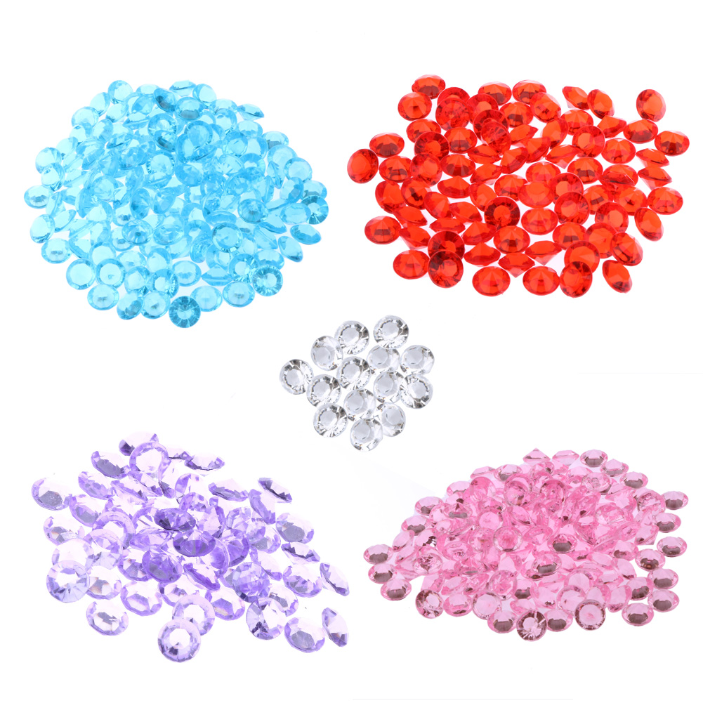 

500pcs 10mm Transparent Acrylic Awl Diamond Wedding Table Party Decration, 10mm 紫色, 501 Original