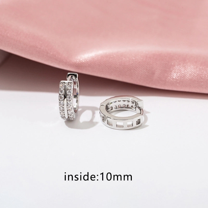 1 Pair Casual Minimalist Geometric Copper Zircon Earrings