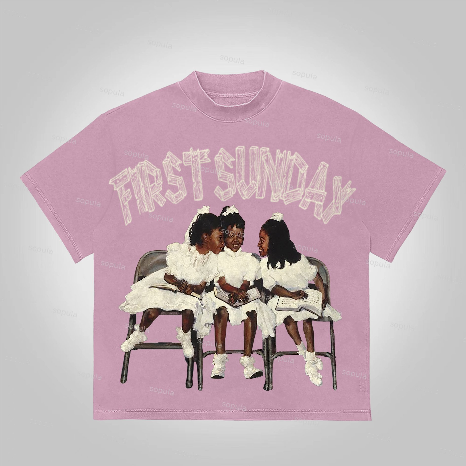 Sopula First Sunday Graphic 100% Cotton Basic T-Shirt