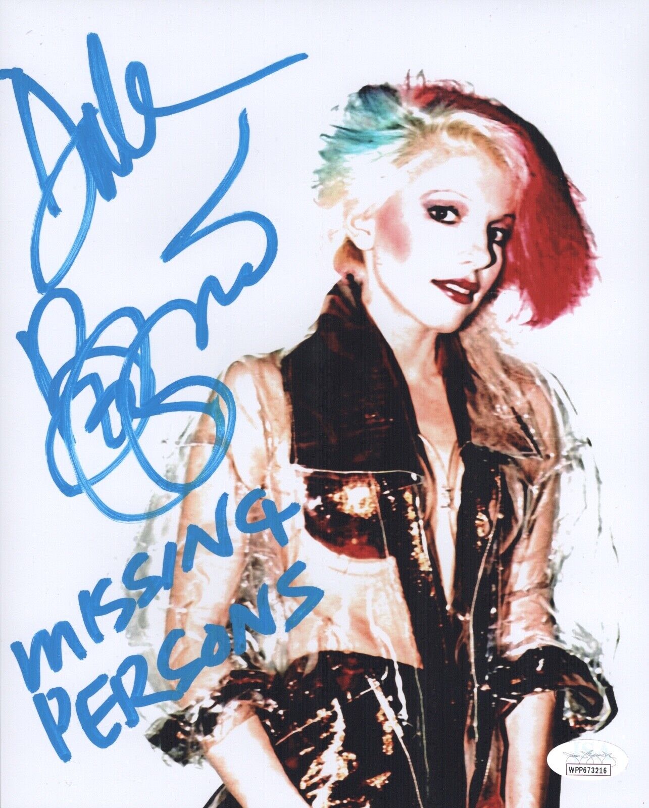 DALE BOZZIO Signed 8x10 Photo Poster painting MISSING PERSONS Lead Singer Autograph JSA COA WPP