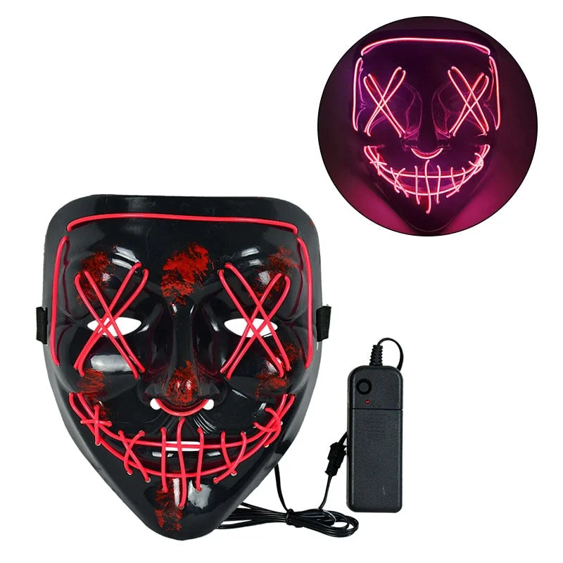 Cosmask Halloween Party Led Mask Masque Masquerade Neon Light Glow In The Dark Mascara Horror Glowing Masks Costume Supplies
