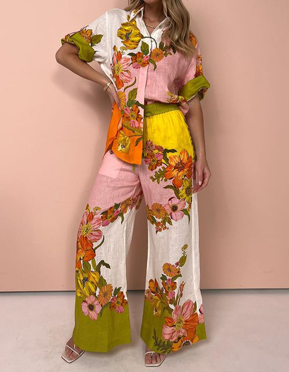 Passionate Floral Printing Two-Pieces Set