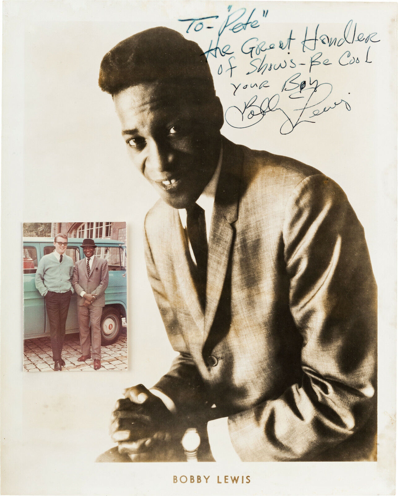 BOBBY LEWIS Signed Photo Poster paintinggraph - Singer / Musician - Jazz Soul Blues R&B preprint