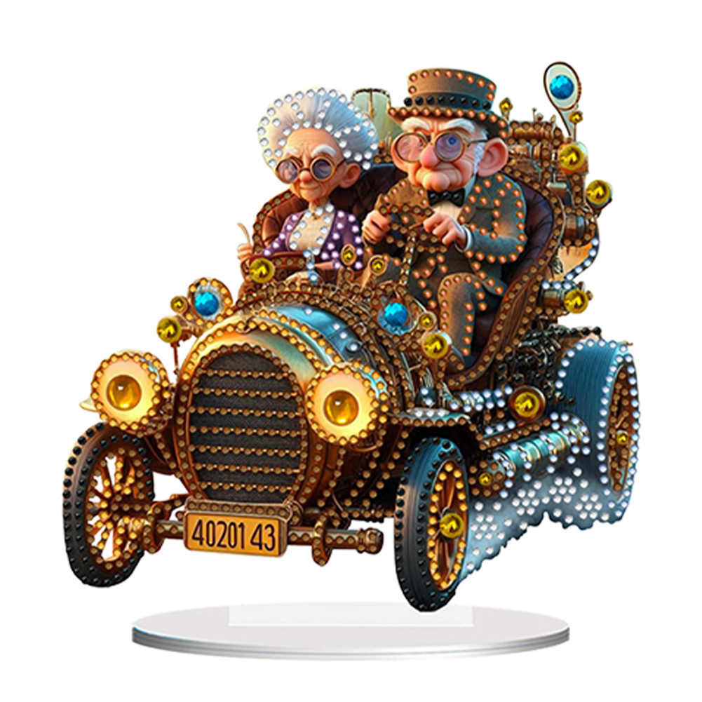 Special Shape Old Couple 5D DIY Diamond Painting Art Tabletop Decorations