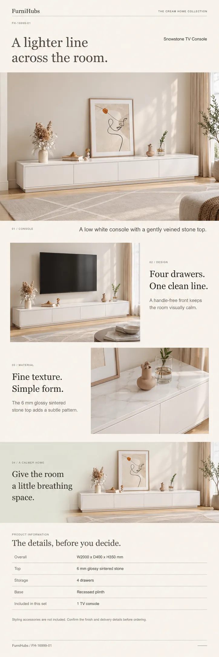 Snow White TV Console — Product details