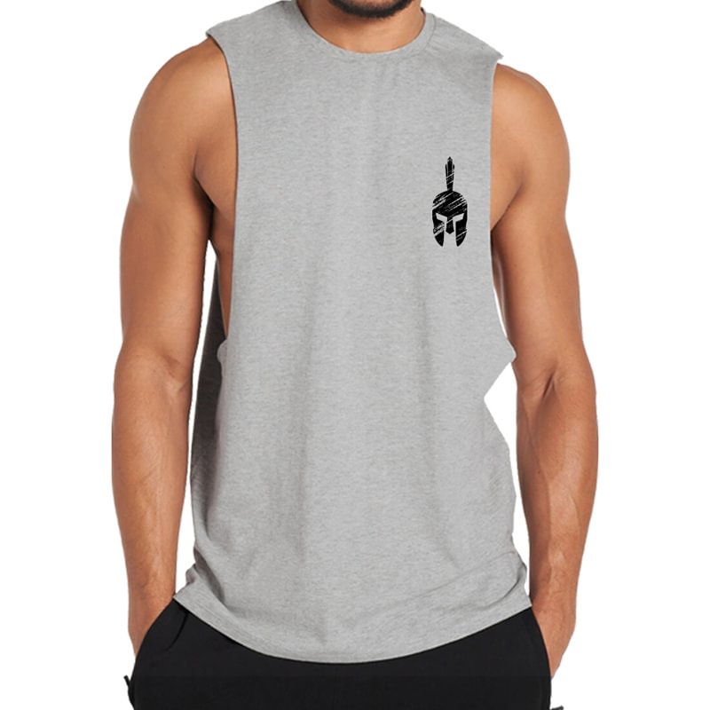 Cotton Spartan Graphic Tank Top tacday
