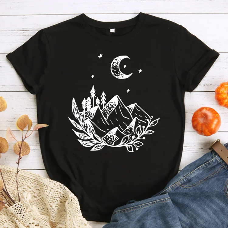 PSL-Moon and Mountain T-Shirt Tee -00542