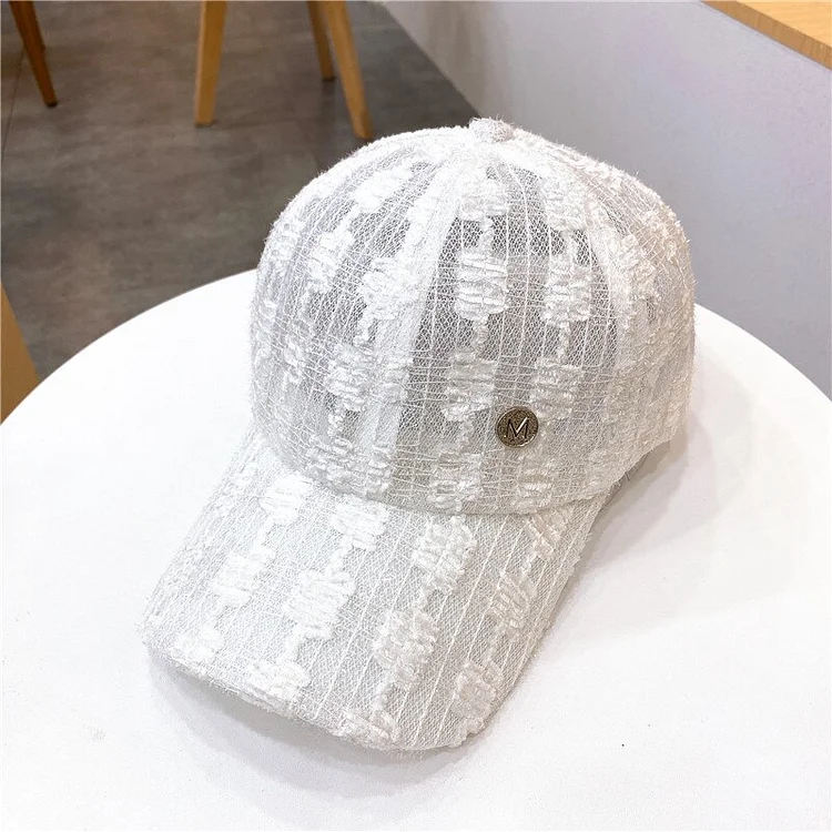 2023Lace Baseball Cap Summer Ladies Small Fresh Breathable Thin Peaked Cap Tide Brand Face SmallAll-match Mesh Sun Hat