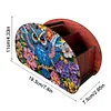 (US Local)DIY Gem Owl Design Wooden Diamond Painting Makeup Brush Storage Box Organizer