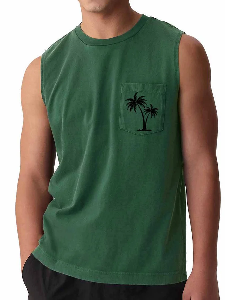 Hawaii Beach Pocket Coconut Print Vest