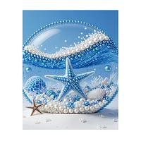 Blue Seashell Sea Star - Pearls Painting