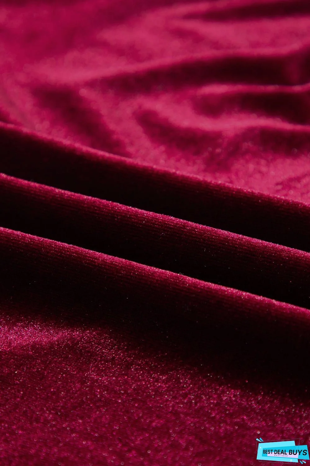 Mock Neck Puff Sleeve Velvet Blouse