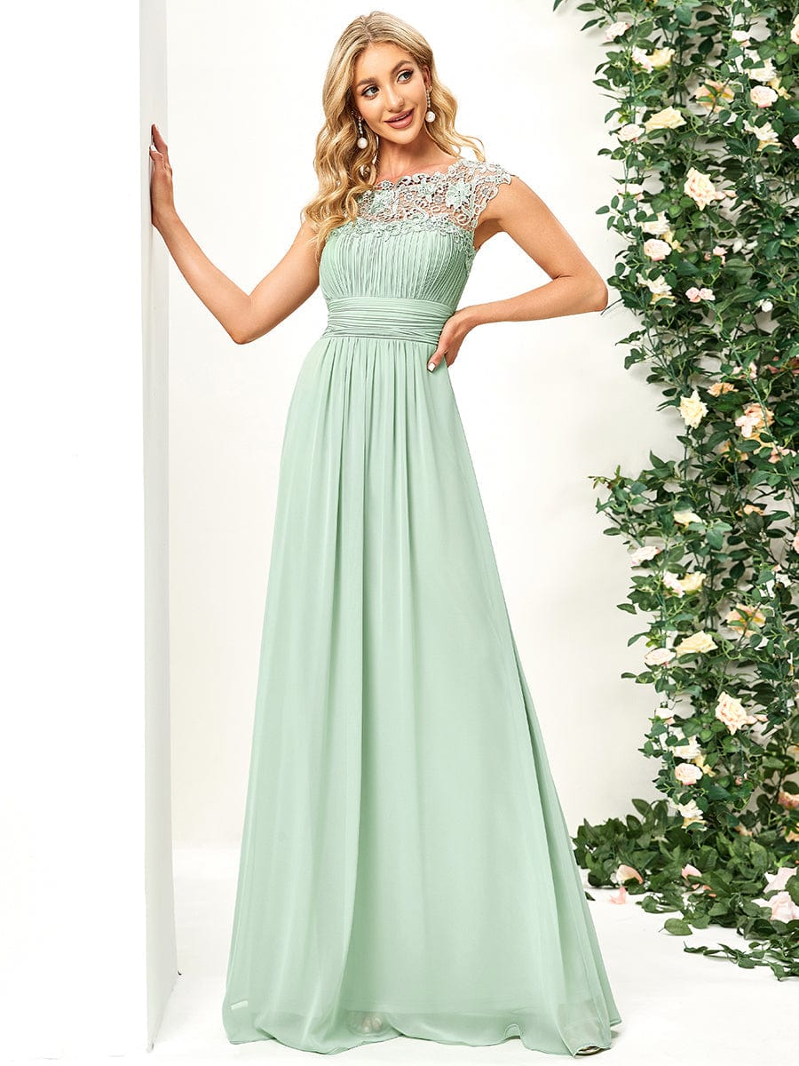 Sophisticated Lace Detail Evening Gown