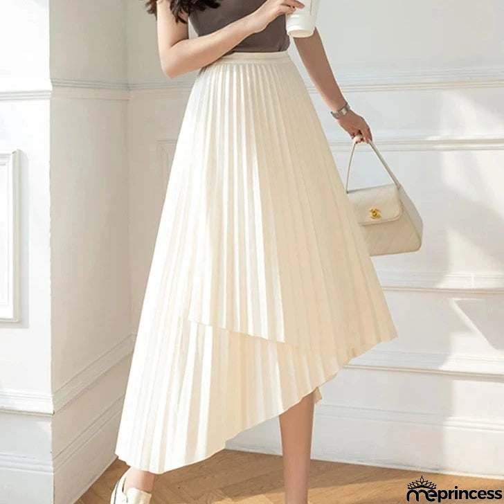 Women's Polyester High Waist Pleated Pattern Casual Wear Skirts