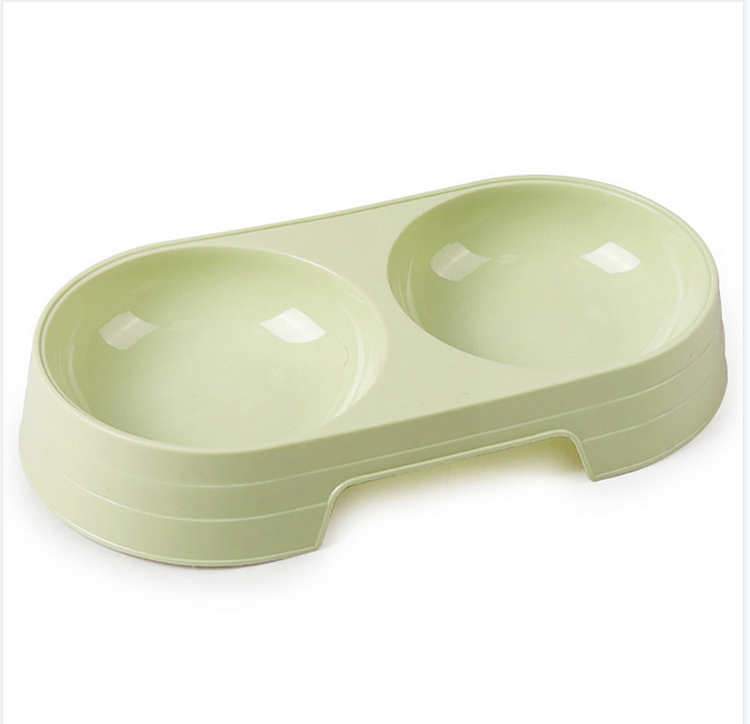 Plastic Pet Bowl Easy to Clean Double-bowl