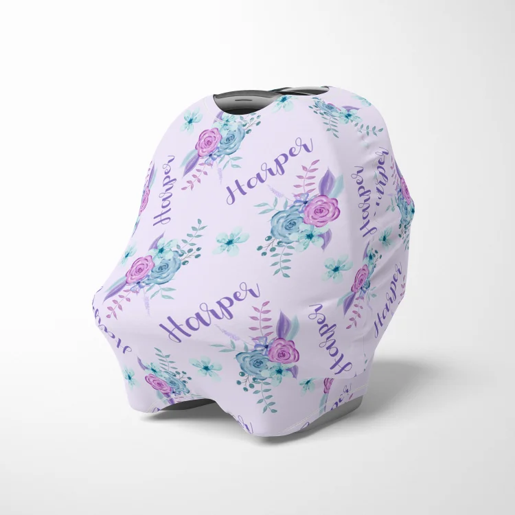 Personalized Flower Baby Car Seat Canopy| Canopyl132