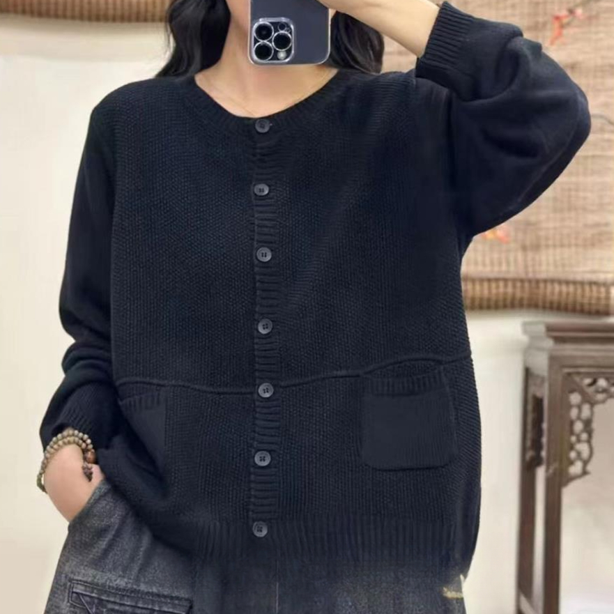 Chicfifth Sweater Women Winter Long Sleeve High Quality Autumn Vintage Top Knitted Cardigan