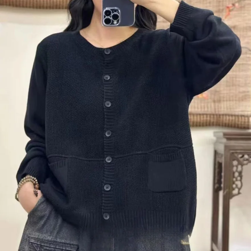 Chicfifth Sweater Women Winter Long Sleeve High Quality Autumn Vintage Top Knitted Cardigan