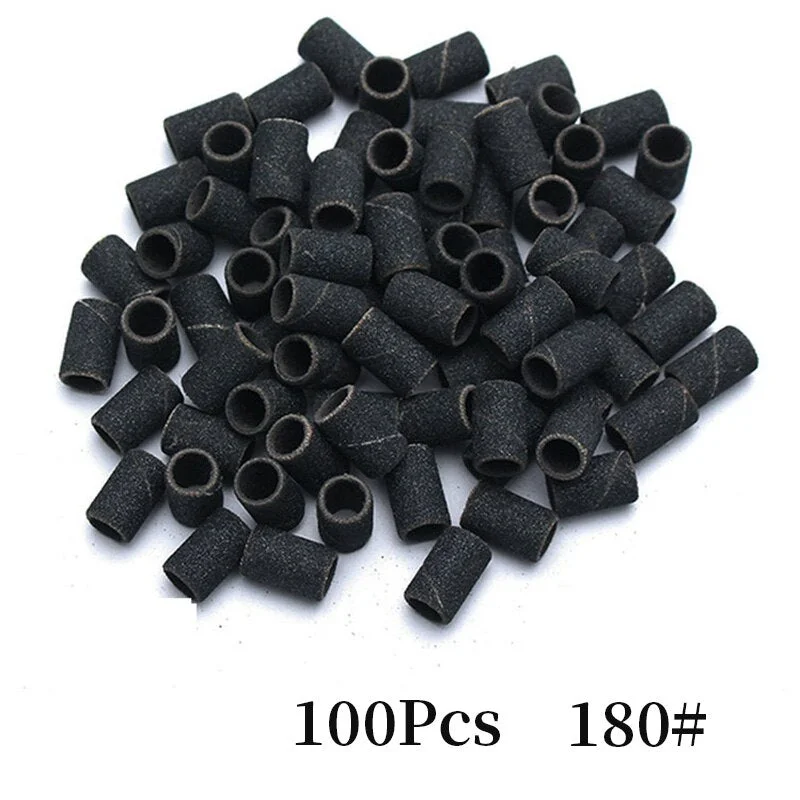 100pcs Electric Drill Sand Brands for Grinding Removal Refillable Nail Art Sand Cutter for Manicure Pedicure Ring Bits-Nail Inspo