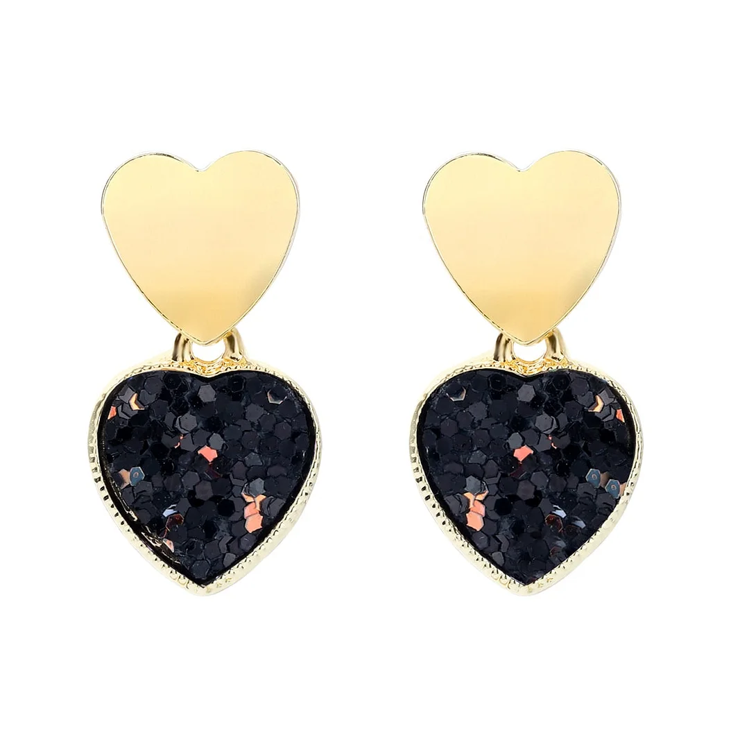 Dvacaman 2022 Valentine's Day Heart-Shaped Rhinestone Earrings For Women Shiny Statement Wedding Party Gift Crystal Drop Jewelry
