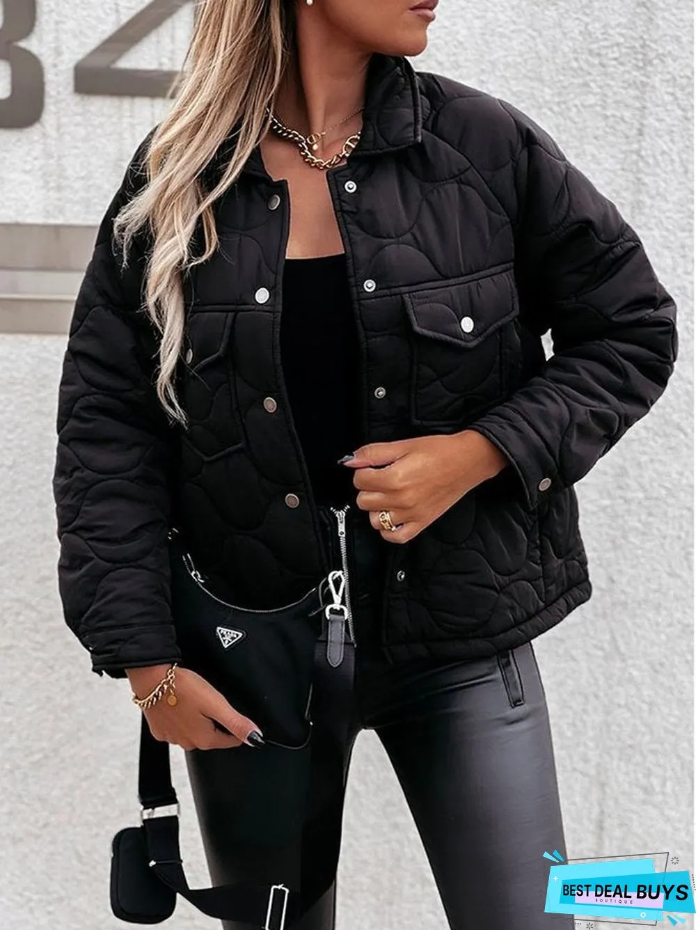 Casual Loosen Plain Outerwear