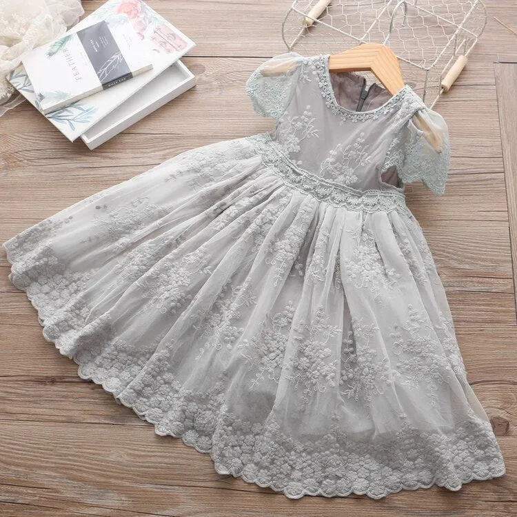 Winter Girls Dress 2021 Girls Clothes Princess Party Dress Backless Lace Tutu Layered Dress Elegant Ceremony Teenage Costume