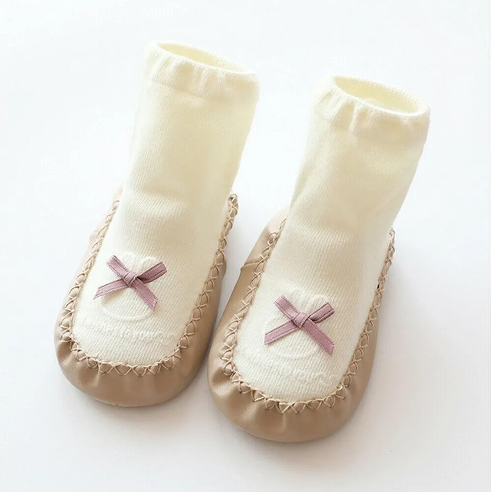 2019 Baby Socks Baby Cute Cartoon Non-slip Cotton Toddler Floor Socks Kids Shoes Slipper Bowknot Sewing Thread Socks